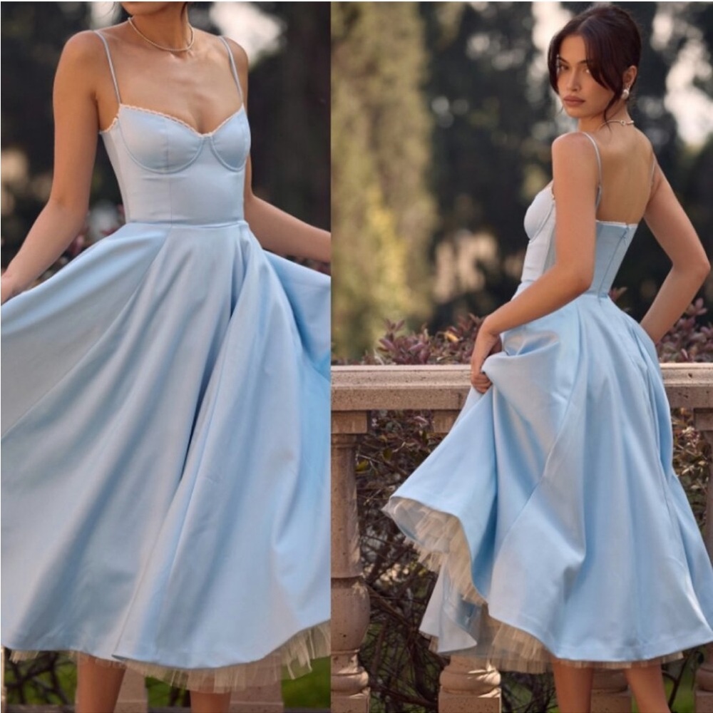 House of CB Mademoiselle Cinderella Blue Midi Dress M NWOT - Picture 11 of 17